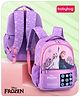 Babyhug Disney Frozen Tic-Tac-Toe School Backpack|2 Main Compartments, 2 Front Pockets, 2 side Bottle Pockets|Water Resistant|Long lasting and Durable Zippers | Comfortable back cushioning | For School, Travel and Outdoors|Lavender- 15.8 inches