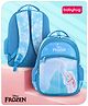 Babyhug Disney Frozen Elsa School Backpack|2 Main Compartments, 2 Front Pockets, 2 side Bottle Pockets|Water Resistant|Long lasting and Durable Zippers | Comfortable back cushioning | For School, Travel and Outdoors|Blue- 15.8 inches