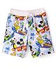Babyhug Disney Cotton Terry Knit Knee Length Shorts With Mickey Mouse Print - Blue