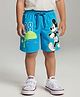 Babyhug Disney Cotton Knit Shorts with Mickey Mouse Graphics- Blue