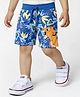 Babyhug Disney Cotton Terry Knit Knee Length Shorts With Lion King Print - Blue