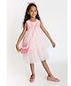 A Little Fable Sleeveless Floral Applique Detailed Layered Dress - Pink
