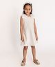 A Little Fable Sleeveless Floral Applique Detailed Serene Dress - Off White