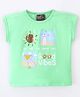 Little Kangaroos Cotton Blend Knit Half Sleeves T-Shirt Pelican Embroidery - Green