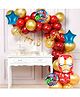 Decor Mantra's Ultimate Birthday Decoration Kit: Iron Man Foil Balloon Set, Happy Birthday Cut Banner, and More for Boys, Girls, and Kids Indoor/Outdoor Celebrations - Pack of 45