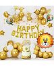 Decor Mantra's Ultimate Birthday Decoration Kit: Lion Foil Balloon Set, Happy Birthday Foil Balloon, and More for Boys, Girls, and Kids Indoors & Outdoors - Pack of 46