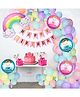 Decor Mantra's Rainbow Birthday Decoration Kit for Boys, Girls, and Kids - Featuring 5-Piece Rainbow Foil Balloon Set, Happy Birthday Cut Banner, Balloon Glue Dot Tape, Balloon Strip Arch, Pastel Balloons, and Curling Ribbon - Pack of 71