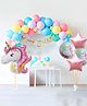 Decor Mantra's Magical Unicorn Birthday Decoration Kit: 5-Piece Foil Balloon Set, Happy Birthday Cut Banner, Balloon Strip Arch, and More for Boys, Girls, and Kids Indoors or Outdoors - Pack of 50