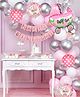 Decor Mantra's Ultimate Birthday Decoration Kit: Baby Girl Buggy Foil Balloon 5-Piece Set, Happy Birthday Cut Banner, and More for Boys, Girls, and Kids Indoor & Outdoor Celebrations - Pack of 56