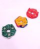 Tipy Tipy Tap Set Of 3 Ethnic Bandhej Designed Scrunchie Set - Multi Color