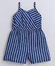 Taffykids Sleeveless Striped Overlap Jumpsuit  - Blue &  white