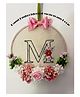 Li'llPumpkins  Personalized Customized Felt and Thread Hand embroidered Hoop Art with Alphabet Monogram for Kids - Multi color