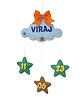 Li'll Pumpkins Cloud & Star Theme Customized/Personalised Felt Name Alphabet Hanging for New Borns Kids Room Light Blue