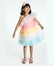 A Little Fable Sleeveless Fresh Candy Mesh Layered Dress - Multi Color