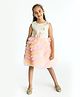 A Little Fable Sleeveless Corsage Embellished & Mesh Layered Dress - Whispering Pink