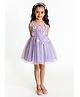 A Little Fable Sleeveless 3D Flower Applique Embellished Dress - Lavender