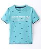Smarty Boys 100% Premium Cotton Sinker Knit Half Sleeves T-Shirt Text Print - Carribean Green