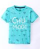 Smarty Boys Premium Cotton Lycra Half Sleeves T-Shirt Text Print - Green