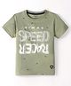 Smarty Boys Premium Cotton Lycra Half Sleeves T-Shirt Text Print- Green