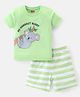 Babyhug Cotton Knit Single Jersey Half Sleeves Night Suit With Koala Print - Green