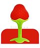 BitFeex Strawberry Shape Silicone Soft Fruit Sensory Teether Feeder Pacifier for Baby-Red