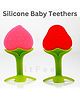 BitFeex Teether Silicone Baby Teether Pacifier Fruit Shape Baby Toys Infants Teethers Hygienic Case (Strawberry & Peach)