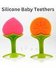 BitFeex Teether Silicone Baby Teether Pacifier Fruit Shape Baby Toys Infants Teethers Hygienic Case (Peach & Orange)