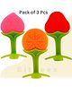 BitFeex Soft Silicone Baby Teether Pacifier Fruit Shape Baby Toys Feeder Infants Teethers Hygienic Case BPA Free (Strawberry, Orange & Peach)