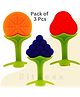 BitFeex Soft Silicone Baby Teether Pacifier Fruit Shape Baby Toys Feeder Infants Teethers Hygienic Case BPA Free (Strawberry, Orange & Graps)