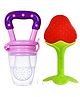 BitFeex Strawberry Silicone Food Fruit Nibbler with Extra Mesh Soft Pacifier Feeder Teether for Infant Baby Elegant BPA Free-Pack of 2pcs