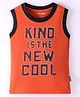 Fido Single Jersey Sleeveless T-Shirt Text Print - Red