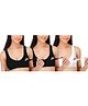 Fabme Nursing Sports Bra Pack of 3 - Black & White