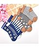 Footprints Pack Of 7  Striped and Football Designed Organic Cotton & Bamboo Socks - Blue & Brown