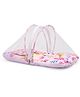 LuvLap Baby Bed with Thick Mattress, Mosquito Net, Zip Closure & Neck Pillow, Baby Bedding for Newborn 0M+, Size 78x45x40 cm, Pink Butterfly Print