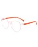SYGA Children's Lightweight Anti-Blue Light Glasses Round Frame Comfortable Kids For Age 4-12Years old(Transparent orange frame orange legs)
