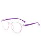 SYGA Children's Lightweight Anti-Blue Light Glasses Round Frame Comfortable Kids For Age 4-12Years old(Transparent purple frame purple legs)