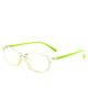 SYGA Children's Anti-Blue Light Glasses Round Full Frame Lightweight Glasses Suitable For Age 4-12Years old (Transparent green frame green legs)