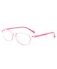 SYGA Children's Anti-Blue Light Glasses Round Full Frame Lightweight Glasses Suitable For Age 4-12Years old (Transparent pink frame pink legs)
