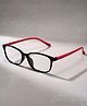 SYGA Children's Anti-Blue Light Glasses Round Full Frame Lightweight Glasses Suitable For Age 4-12Years old (Black frame red legs)