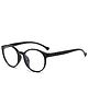 SYGA Children's Anti-Blue Light Glasses Lightweight Round Flat Glasses Frames For 4-12 Years old Kids (Black frame black legs)