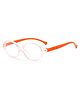 SYGA Children's Anti-Blue Light Eyeglasses Round Frame For Unisex kids 4-12 Years old(Transparent orange frame orange legs / transparent)