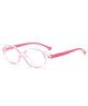 SYGA Children's Anti-Blue Light Eyeglasses Round Frame For Unisex kids 4-12 Years old(Transparent pink frame pink legs / transparent)