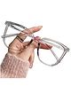 SYGA Women Anti-Blue Light Plain Glasses For Adult Student Glasses (Transparent gray frame)