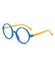 SYGA Children's Glasses Silicone Eye Protection Flat Glasses Suitable For 4-12 Years old(Blue frame yellow legs)