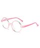 SYGA Children's Glasses Silicone Eye Protection Flat Glasses Suitable For 4-12 Years old(Pink frame pink legs)