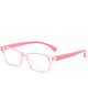 SYGA Children's Anti-Blue Light Goggles Soft Silicone Eye Protection Baby Flat Mirror Frame 4-12 years old (Transparent pink frame pink legs)