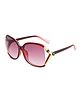 SYGA Women Rose Sunglasses Large Frame Retro Versatile Glasses (Red)