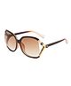 SYGA Women Rose Sunglasses Large Frame Retro Versatile Glasses (Brown)