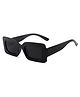 SYGA Women's Retro Square Small Frame Cross-Border Sunglasses Personalized Colorful Hip-Hop Glasses (Black)