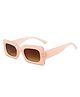 SYGA Women's Retro Square Small Frame Cross-Border Sunglasses Personalized Colorful Hip-Hop Glasses (Beige)